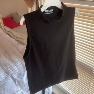 Black high neck crop top